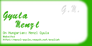 gyula menzl business card